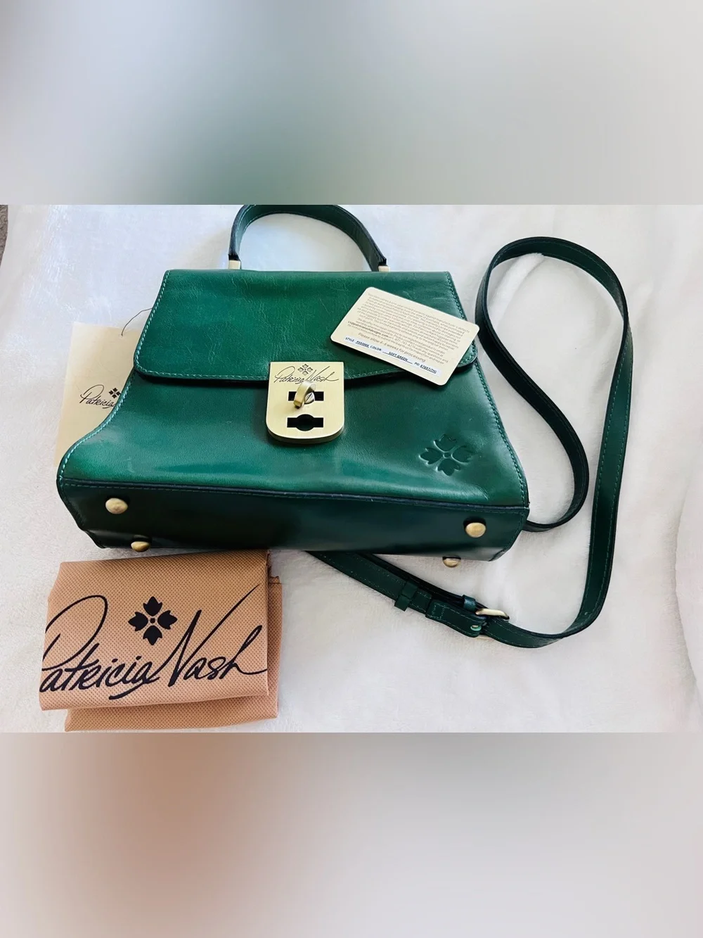 Patricia Nash green Leather Crossbody Handbag